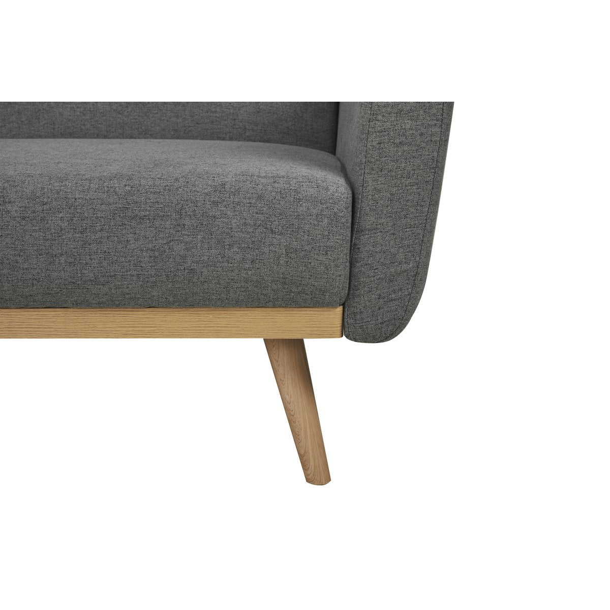 Schlafsofa in grauem Feinstrukturstoff mit Holzgestell | VIA X SELECTION