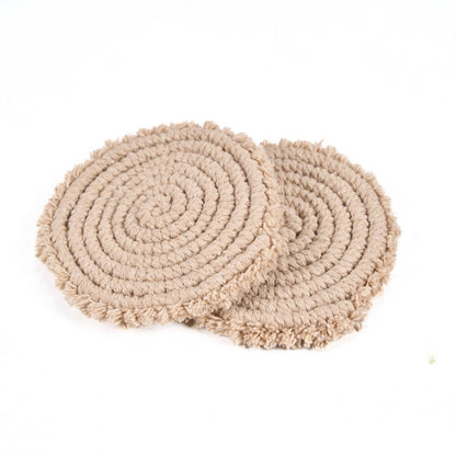 Baumwoll-Untersetzer in Beige, Ø 12 cm | VIA X SELECTION