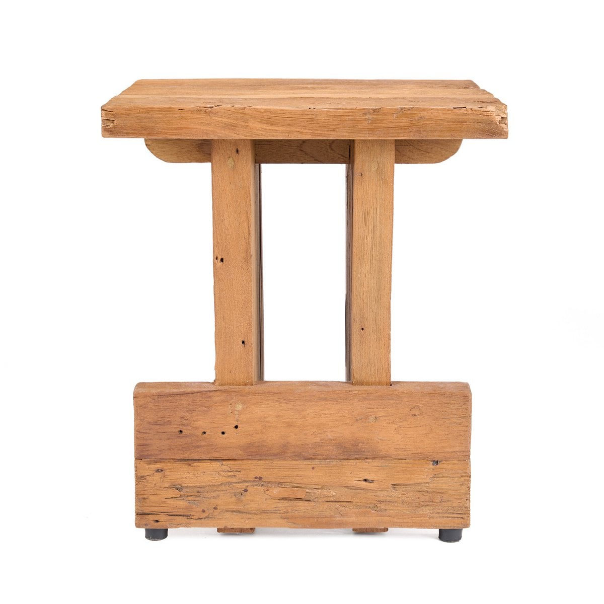Blockhocker aus recyceltem Teakholz in Natur | VIA X SELECTION