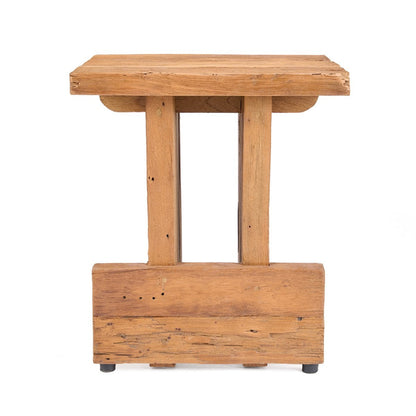 Blockhocker aus recyceltem Teakholz in Natur | VIA X SELECTION