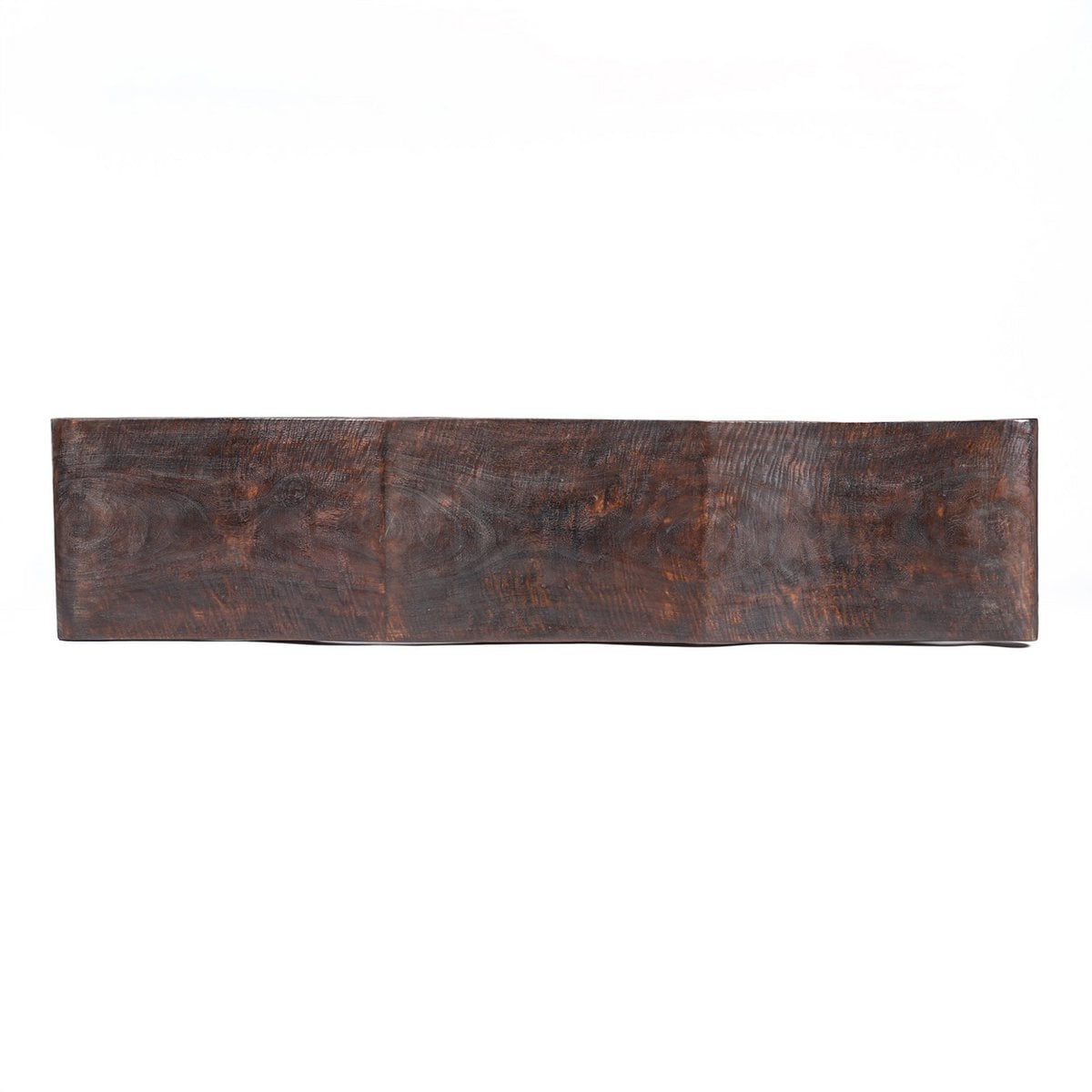 Sitzbank aus Mangoholz dunkelbraun 150 cm mit Wellenform | VIA X SELECTION