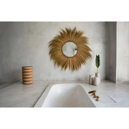 Terrakotta-Vase mit Raffia-Detail | VIA X SELECTION