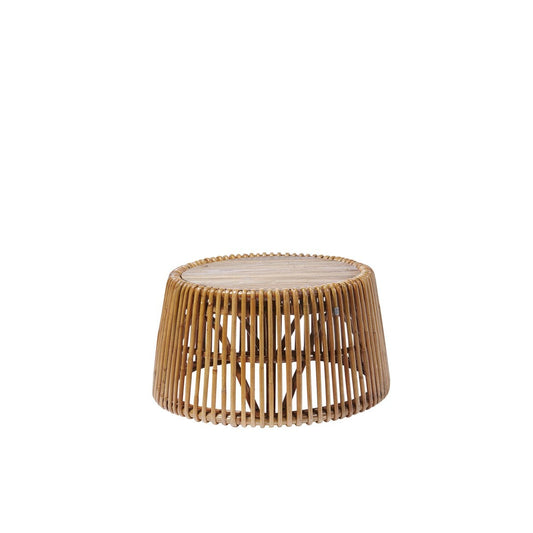 TOM TAILOR Home Beistelltisch aus Rattan und Glas, 69 × 69 × 38 cm | VIA X SELECTION