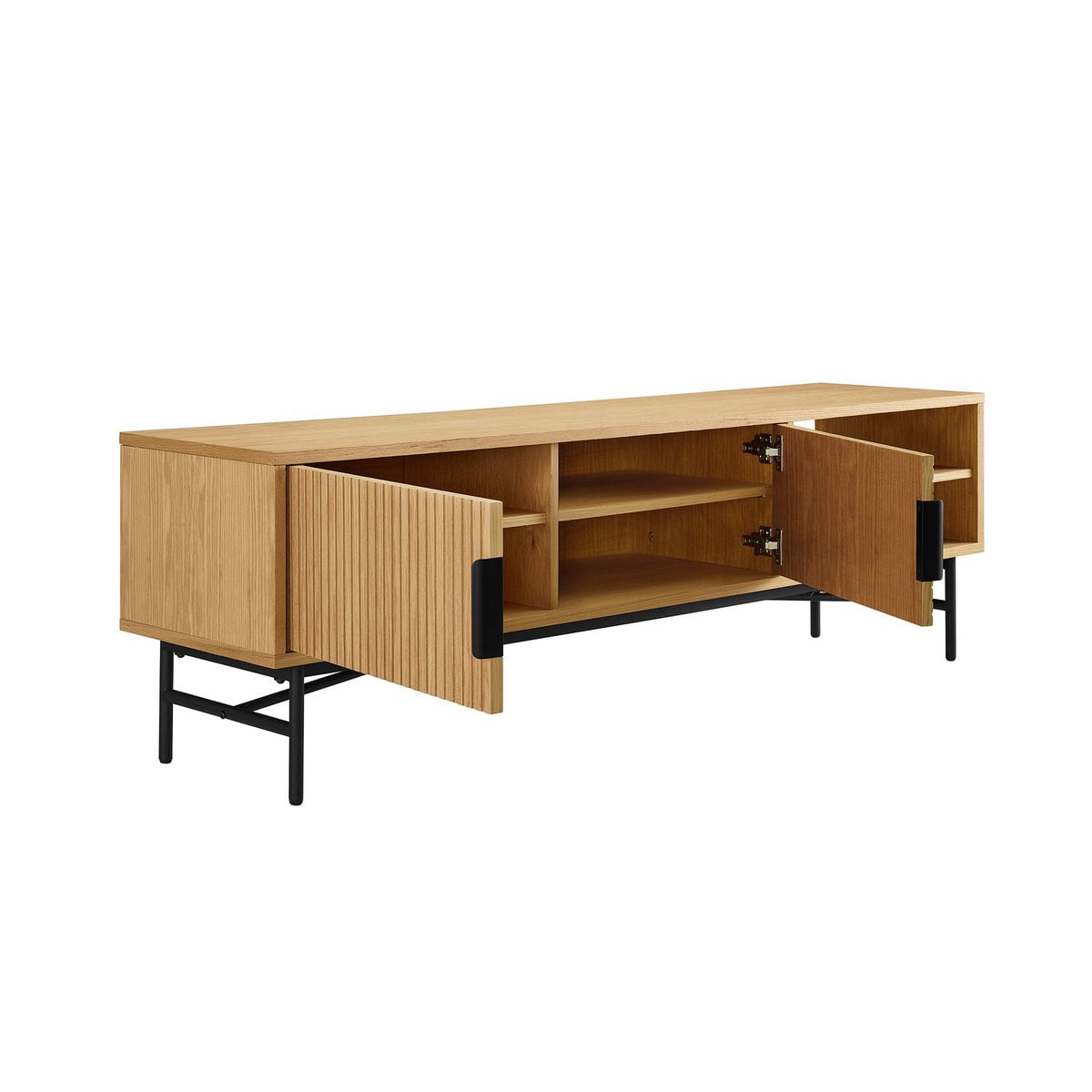 Lowboard mit Eichenfurnier und 2 Türen, 160 × 40 × 50 cm | VIA X SELECTION