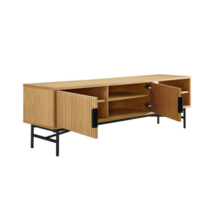 Lowboard mit Eichenfurnier und 2 Türen, 160 × 40 × 50 cm | VIA X SELECTION