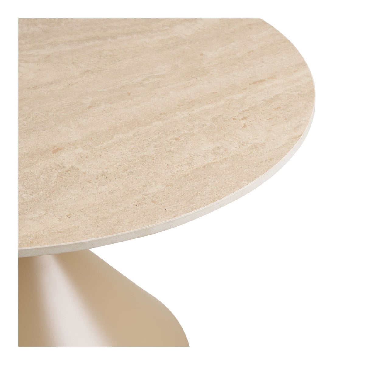 Runder Couchtisch aus Keramik in Travertinoptik, Ø, 70 × 41 cm | VIA X SELECTION