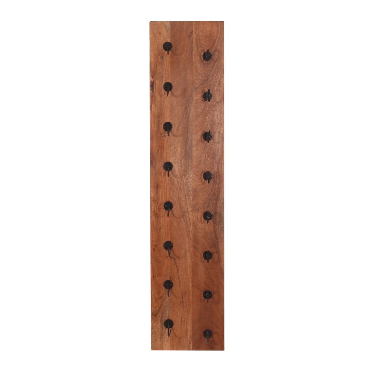 Wand-Weinregal aus Akazienholz und schwarzem Metall für 8 Flaschen, 16 × 33 × 148 cm | VIA X SELECTION