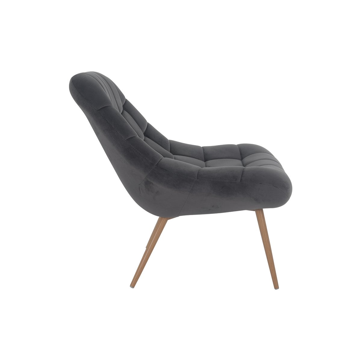 Loungesessel aus Samt grau mit XXL-Sitzfläche | VIA X SELECTION