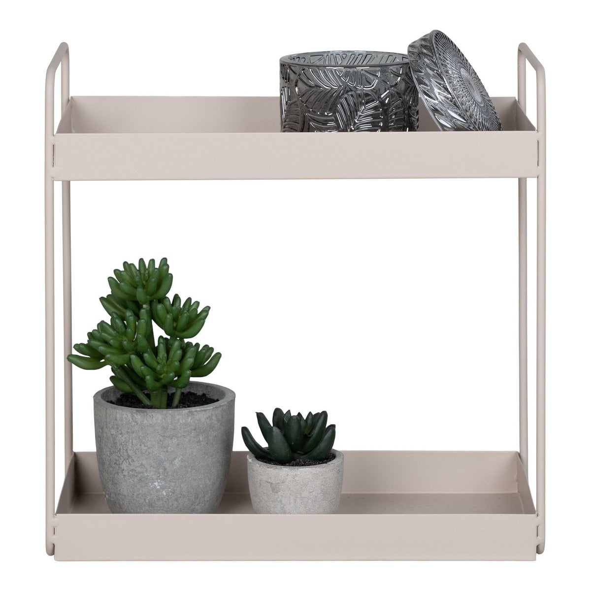 Kleines Regal mit 2 Ebenen beige, 30 × 15 × 31 cm | VIA X SELECTION
