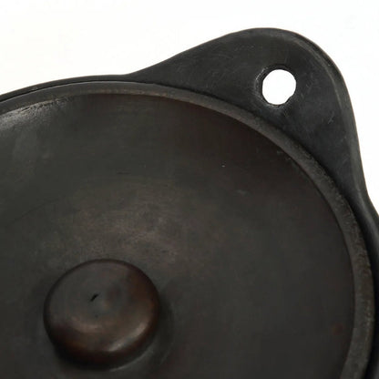 Flacher Serviertopf aus schwarzer Terrakotta | VIA X SELECTION