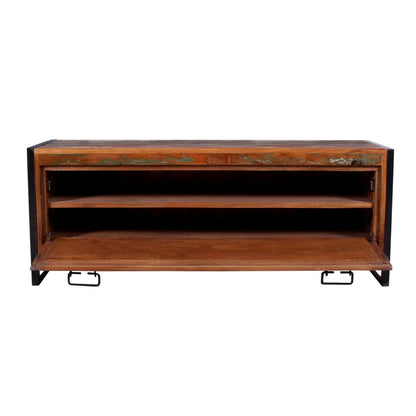 Breiter Schuhschrank aus recyceltem Altholz, 40 × 130 × 50 cm | VIA X SELECTION