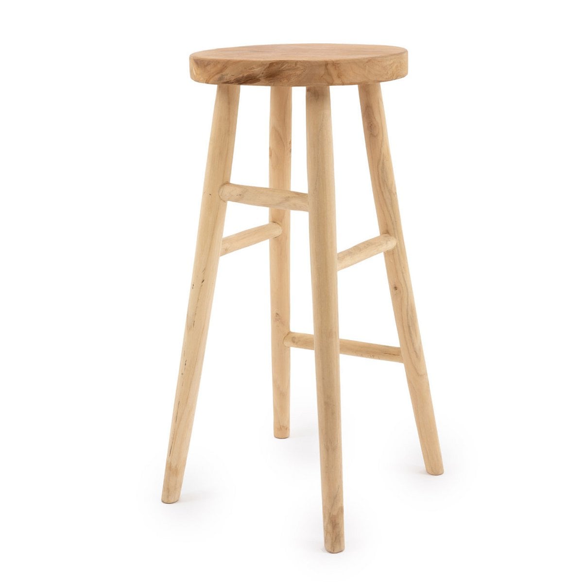 Barhocker aus massivem Teakholz in Natur | VIA X SELECTION
