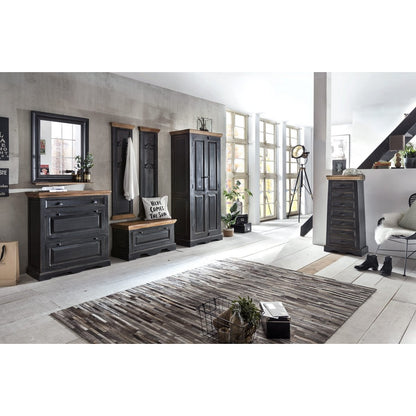 Schuhschrank mit Klappe im Antik-Look, 40 × 85 × 45 cm | VIA X SELECTION