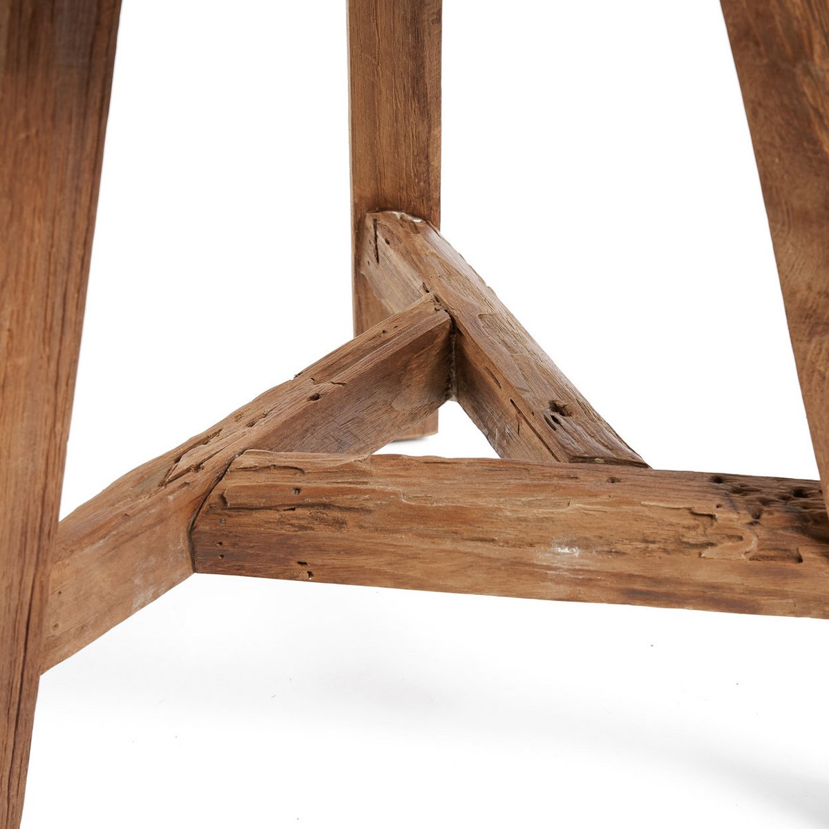 Hocker aus recyceltem Teakholz natur groß | VIA X SELECTION