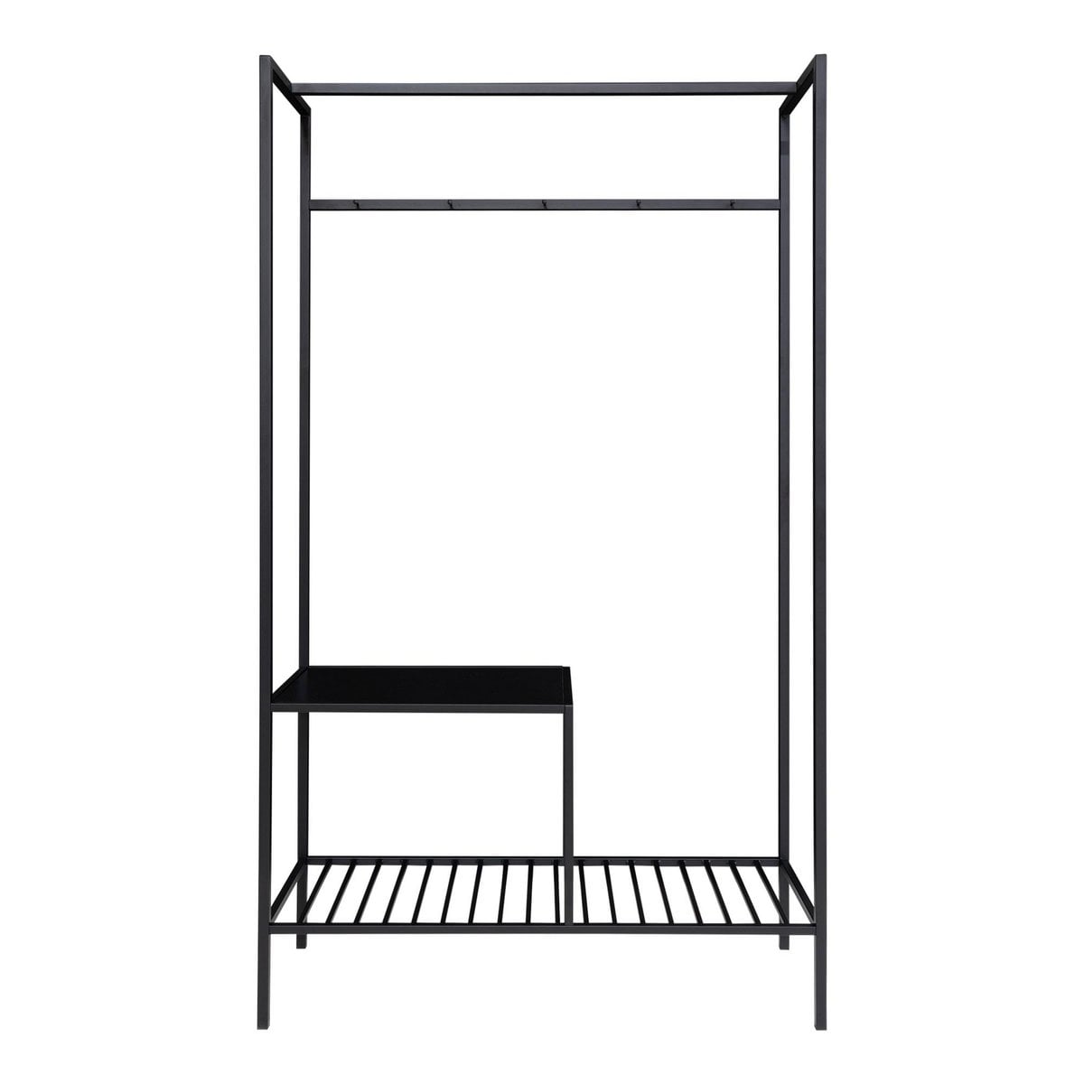 Offener Kleiderschrank aus schwarzem Stahl, 101 × 38 × 170 cm | VIA X SELECTION