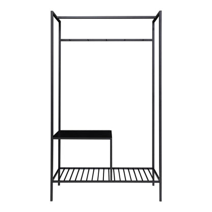 Offener Kleiderschrank aus schwarzem Stahl, 101 × 38 × 170 cm | VIA X SELECTION
