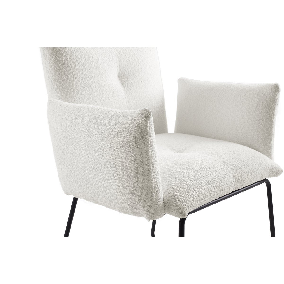 Sessel aus Bouclé weiß mit Kufengestell | VIA X SELECTION