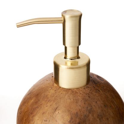 Seifenspender aus Kokosnuss mit Messingpumpe | VIA X SELECTION