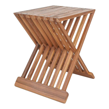 Klapphocker aus Teakholz in Natur | VIA X SELECTION