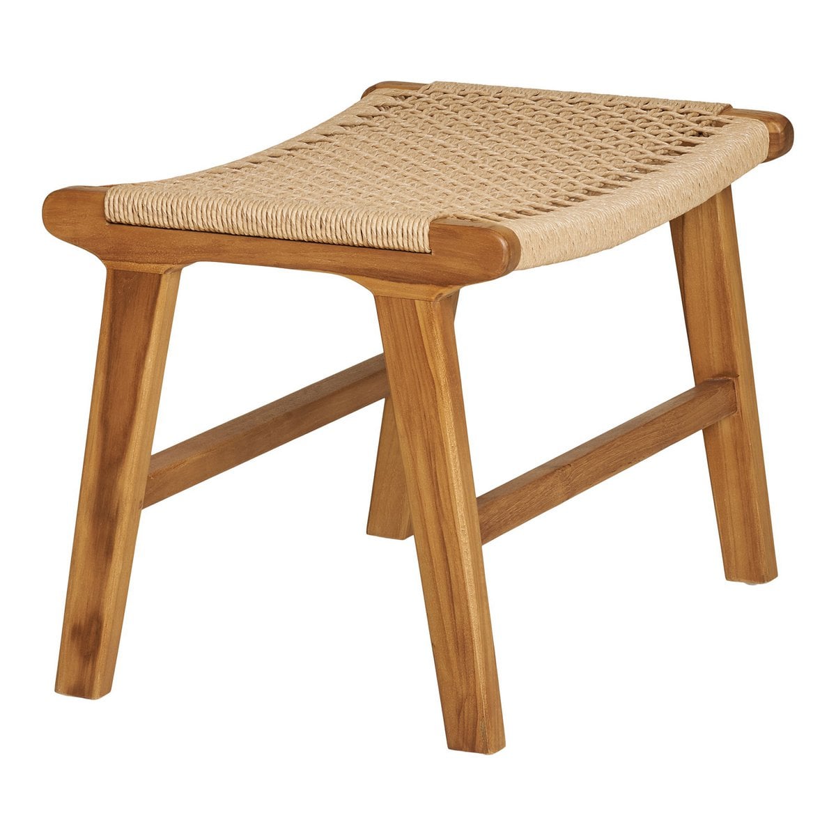 Fußhocker aus Teak und Polyrattan | VIA X SELECTION