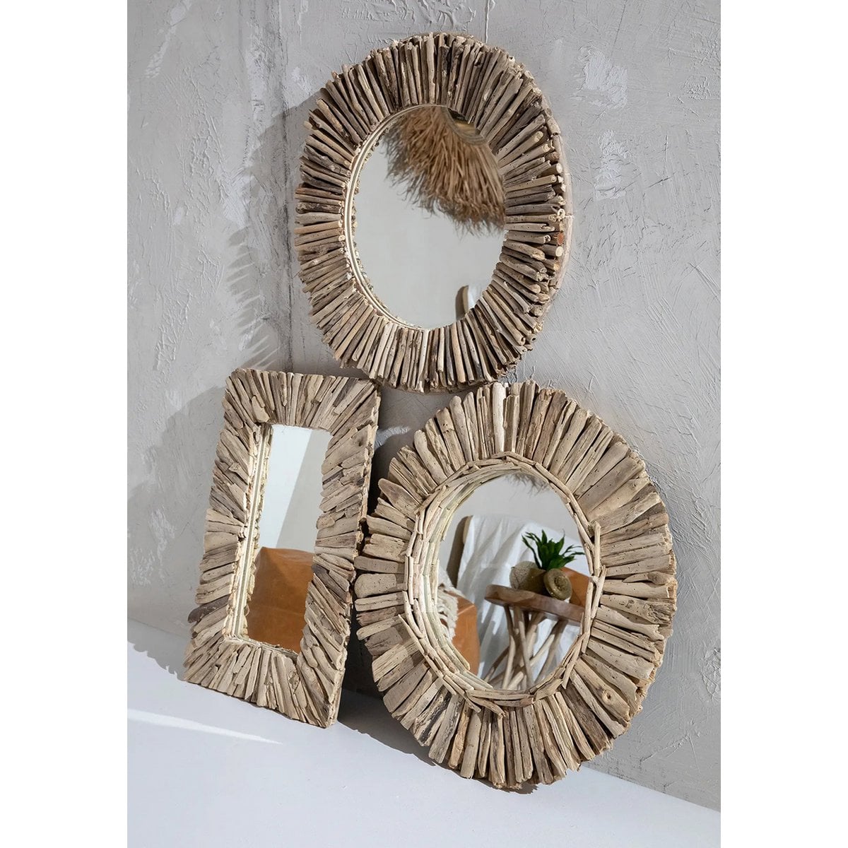 Wandspiegel mit Treibholzrahmen natur, 60 × 41 cm | VIA X SELECTION