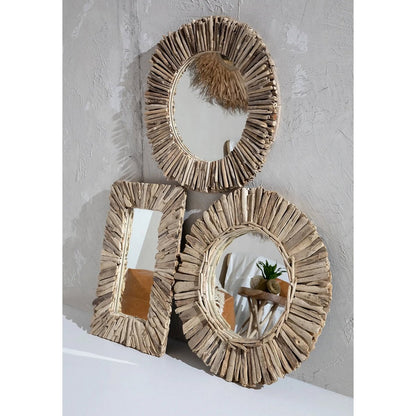 Wandspiegel mit Treibholzrahmen natur, 60 × 41 cm | VIA X SELECTION