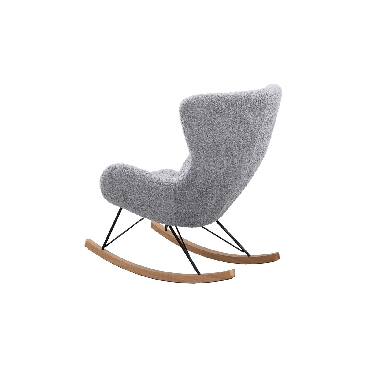 Schaukelstuhl in Teddyfell-Optik hellgrau | VIA X SELECTION