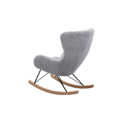 Schaukelstuhl in Teddyfell-Optik hellgrau | VIA X SELECTION