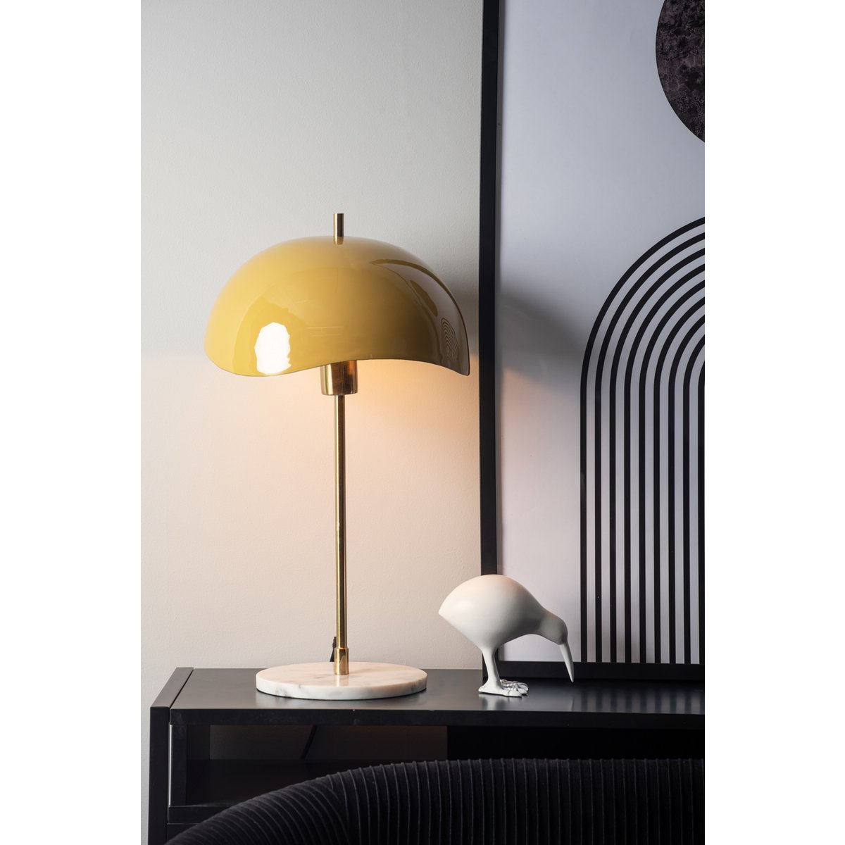 Leitmotiv Waved Dome Tischleuchte in in Gelb | VIA X SELECTION