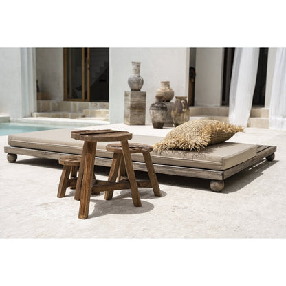 Hocker aus recyceltem Teakholz natur groß | VIA X SELECTION