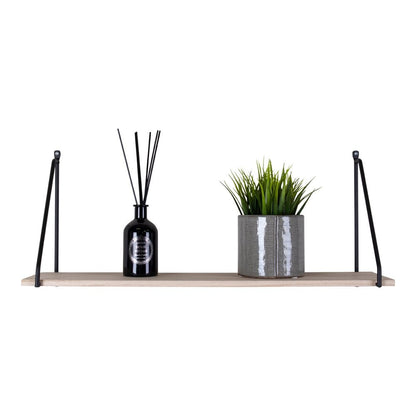 Regal aus schwarzem Stahl und Holz, 65 × 17 × 27 cm | VIA X SELECTION