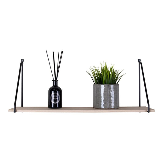 Regal aus schwarzem Stahl und Holz, 65 × 17 × 27 cm | VIA X SELECTION