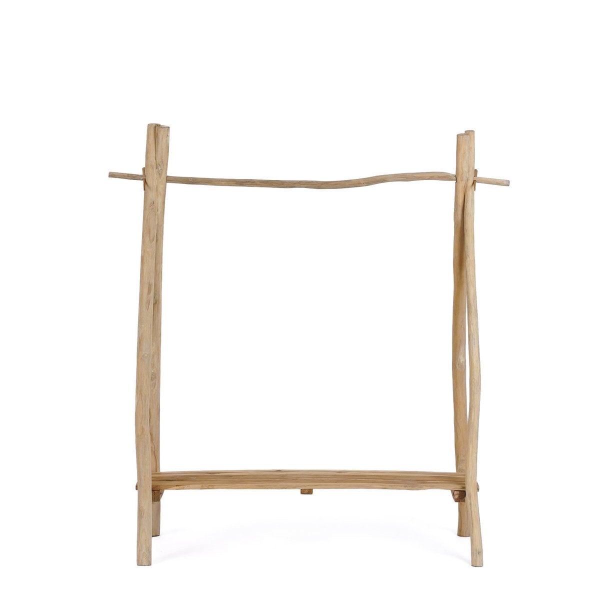 Kleiderständer aus Teakholz natur, 120 × 50 × 150 cm | VIA X SELECTION