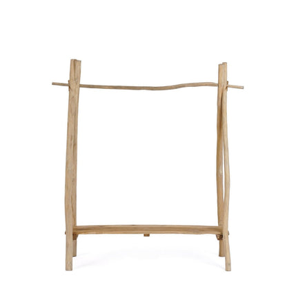 Kleiderständer aus Teakholz natur, 120 × 50 × 150 cm | VIA X SELECTION