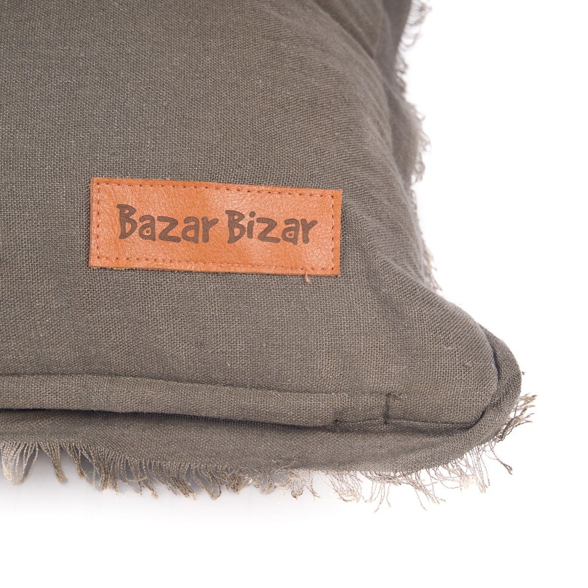 Kissenbezug aus Leinen in Grau mit Fransen, 30 × 50 cm | VIA X SELECTION