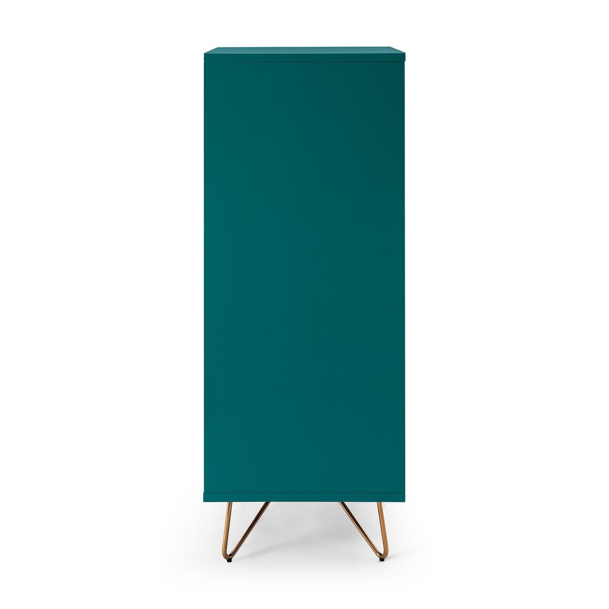 Hochkommode blaugrün mit Spiegelklappe, 40 × 45 × 110 cm | VIA X SELECTION