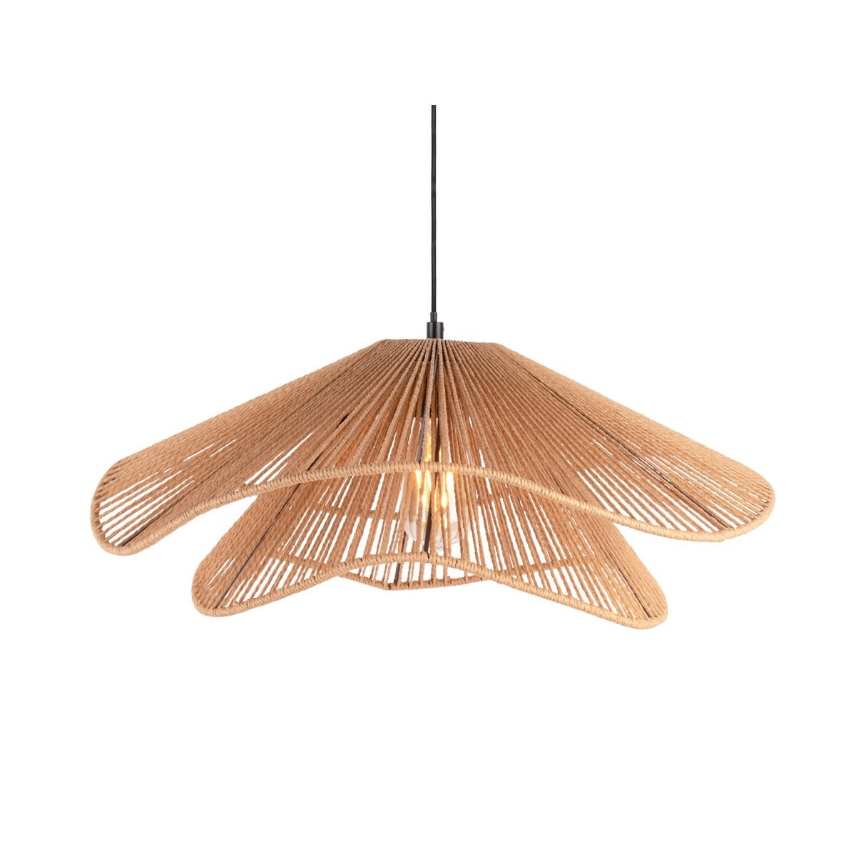 Leitmotiv Sombra Double Pendelleuchte aus Jute in Beige | VIA X SELECTION