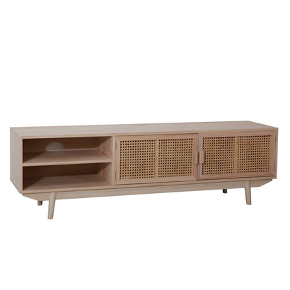 Lowboard mit Rattanfront, 36 × 150 × 45 cm | VIA X SELECTION