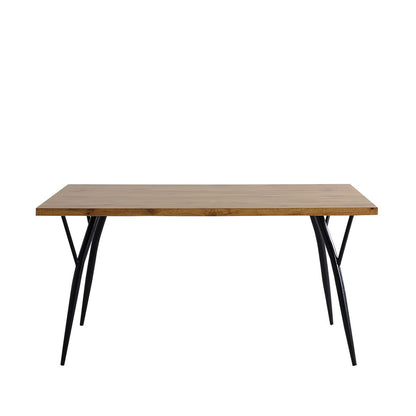 Esstisch in Naturton mit Metallgestell, 150 × 90 cm | VIA X SELECTION