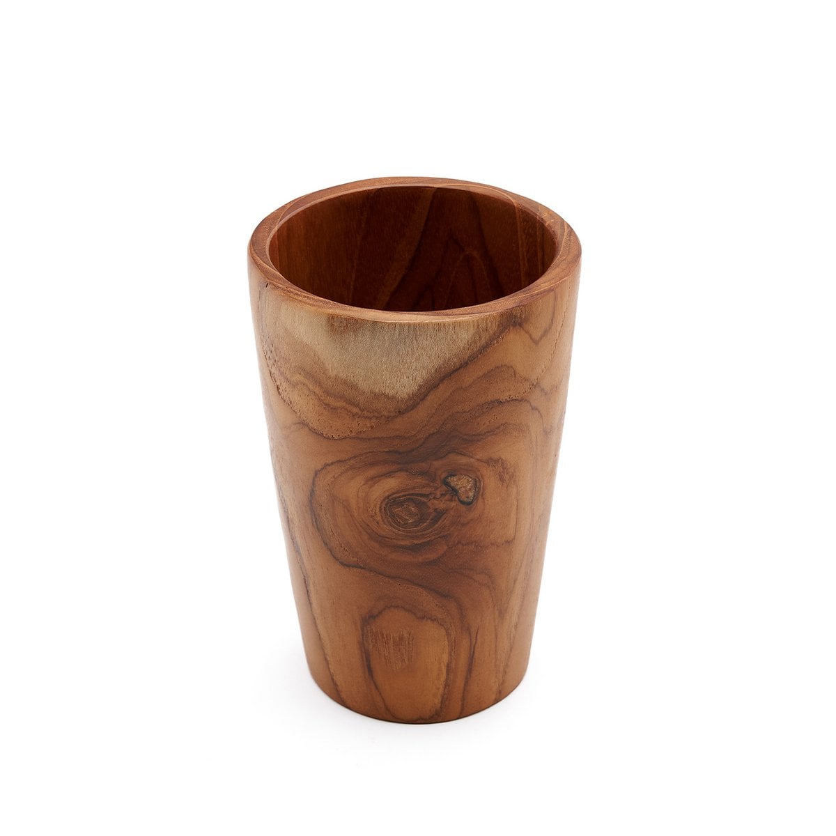 Niedriger Becher aus Teakholz 12 cm | VIA X SELECTION