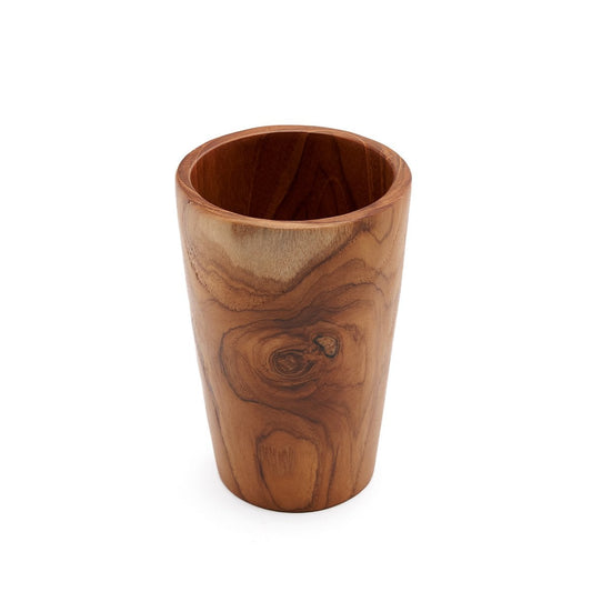 Niedriger Becher aus Teakholz 12 cm | VIA X SELECTION