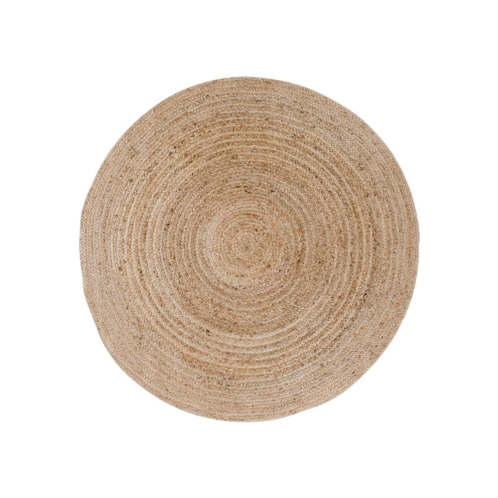 Kleiner runder Teppich aus geflochtener Jute natur, Ø 90 cm | VIA X SELECTION