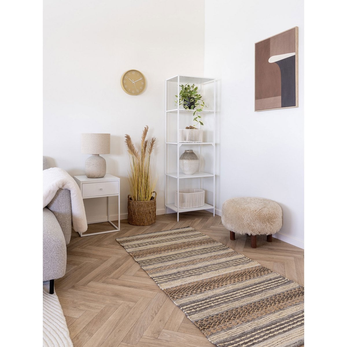 Läufer aus Jute und Wolle beige, 80 × 180 cm | VIA X SELECTION