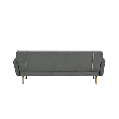 Schlafsofa in grauem Feinstrukturstoff mit Holzgestell | VIA X SELECTION