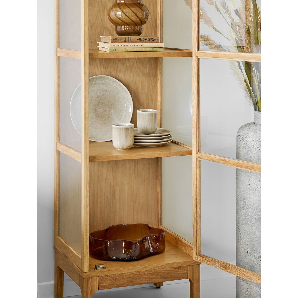 Dekotablett aus Rauchglas 29,5 × 24 cm | VIA X SELECTION