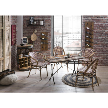 Bistrotisch Altholz bunt Gussgestell, 120 × 65 cm | VIA X SELECTION