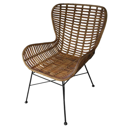 Rattansessel mit schwarzem Metallgestell | VIA X SELECTION
