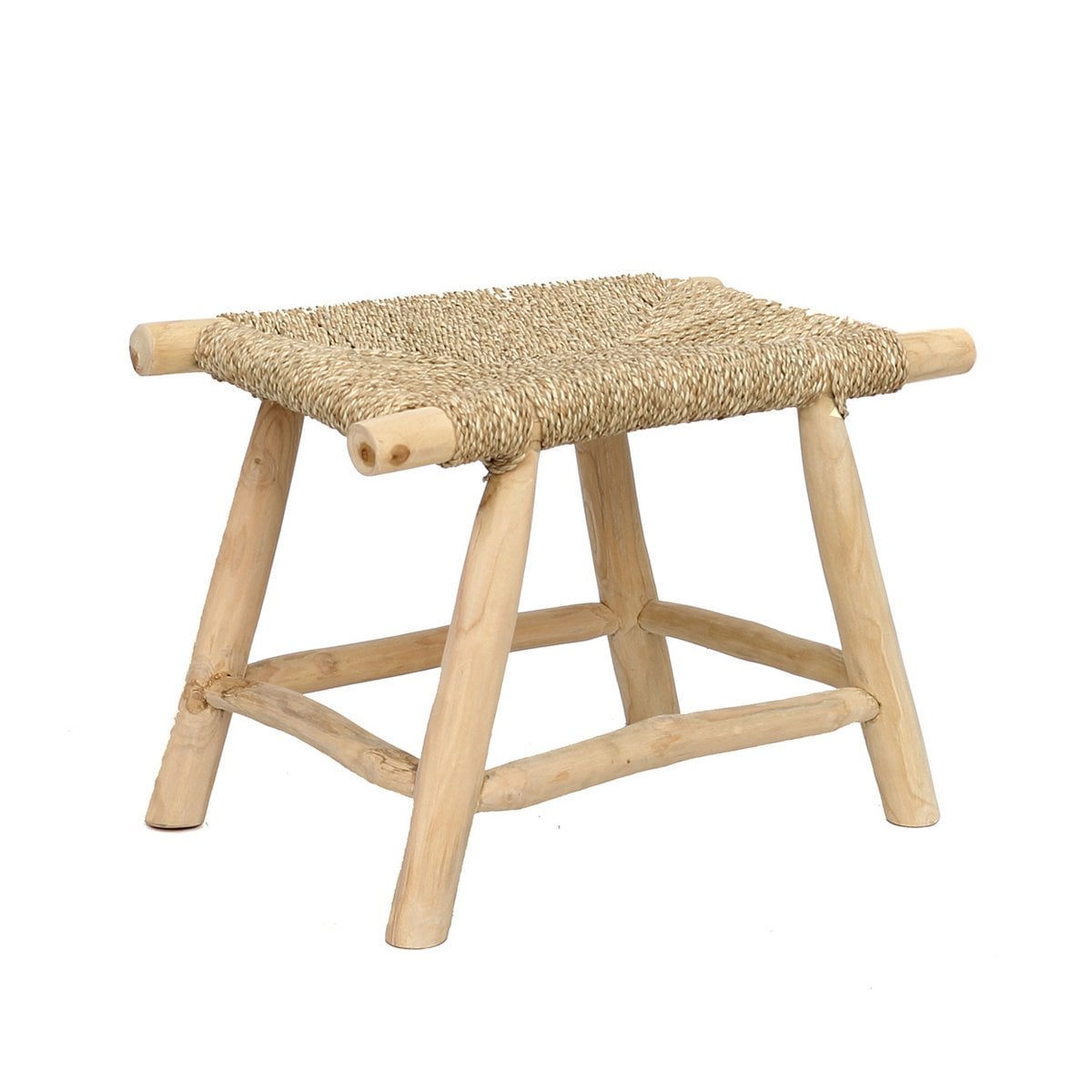 Hocker aus Seegras natur mit rechteckiger Form | VIA X SELECTION