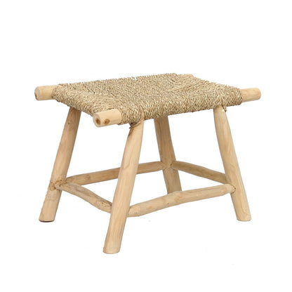 Hocker aus Seegras natur mit rechteckiger Form | VIA X SELECTION
