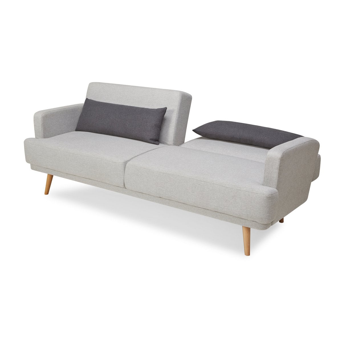 3-Sitzer-Sofa aus grauem Webstoff mit Liegefunktion | VIA X SELECTION